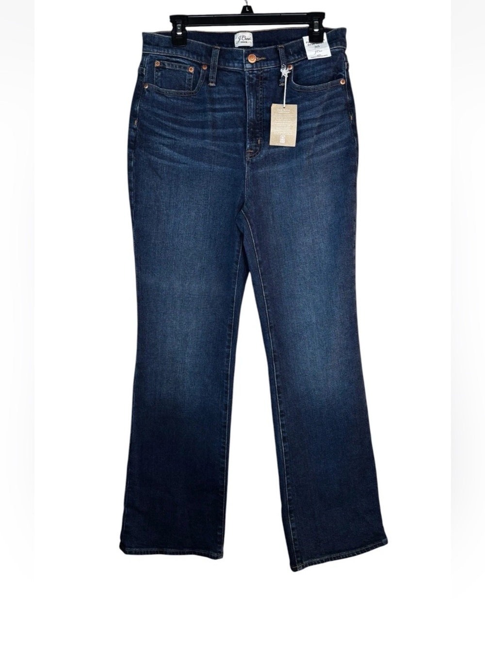 NWT J. Crew Curvy Full Length Demi Boot Cut Jeans Size 30 / AQ798 Darker Wash